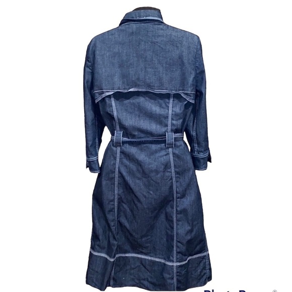 ST. JOHN SPORT DENIM BUTTON FRONT SHIRT DRESS TIE BELT P - Picture 2 of 2
